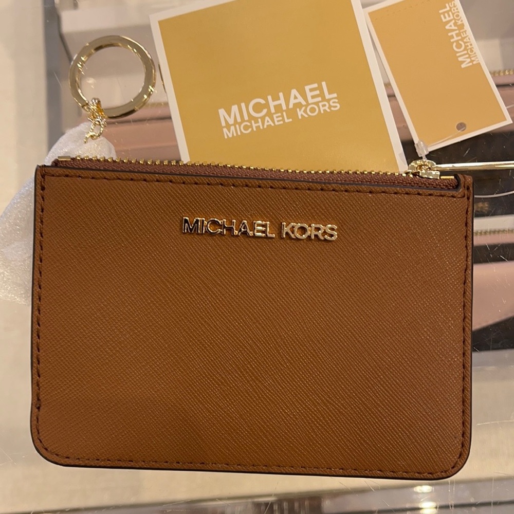 Michael Kors Jet Set Travel Small Leather Top Zip Coin Pouch With ID - Picture 4 of 10
